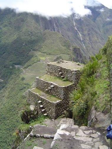 Huayna Picchu floating stairs.